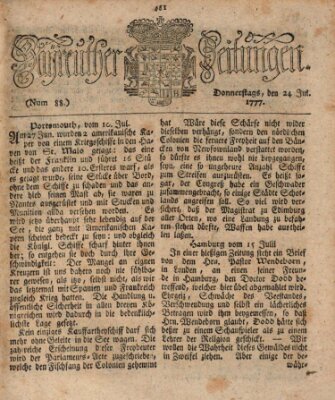 Bayreuther Zeitung Donnerstag 24. Juli 1777