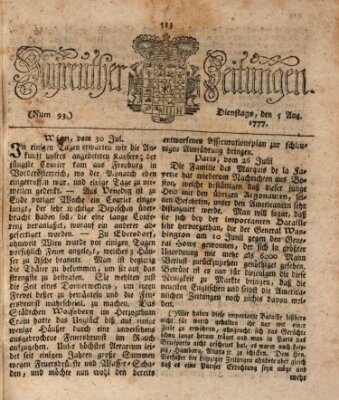 Bayreuther Zeitung Dienstag 5. August 1777