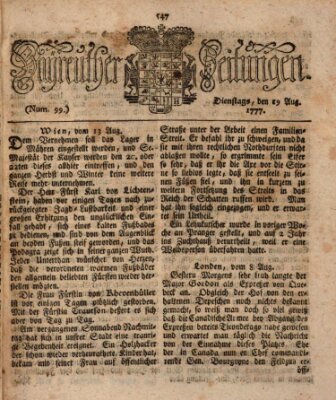 Bayreuther Zeitung Dienstag 19. August 1777