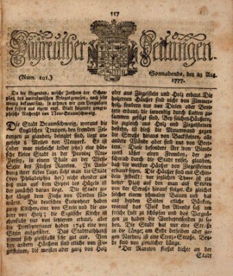 Bayreuther Zeitung Samstag 23. August 1777