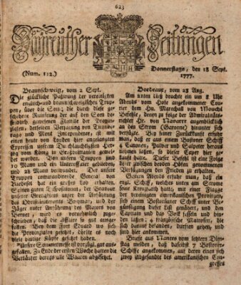 Bayreuther Zeitung Donnerstag 18. September 1777