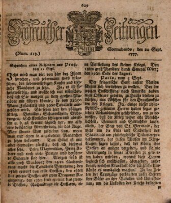 Bayreuther Zeitung Samstag 20. September 1777