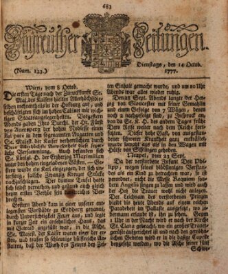 Bayreuther Zeitung Dienstag 14. Oktober 1777