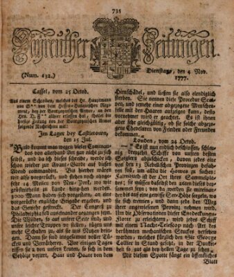 Bayreuther Zeitung Dienstag 4. November 1777