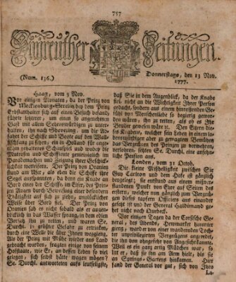 Bayreuther Zeitung Donnerstag 13. November 1777