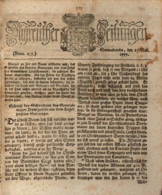 Bayreuther Zeitung Samstag 15. November 1777