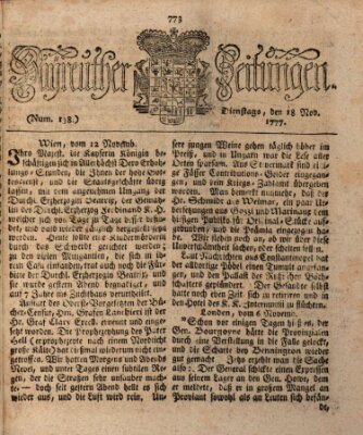 Bayreuther Zeitung Dienstag 18. November 1777