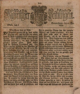 Bayreuther Zeitung Donnerstag 11. Dezember 1777