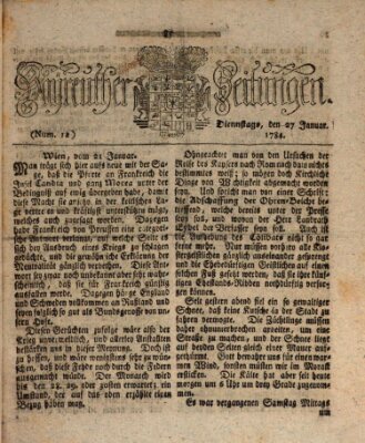 Bayreuther Zeitung Dienstag 27. Januar 1784