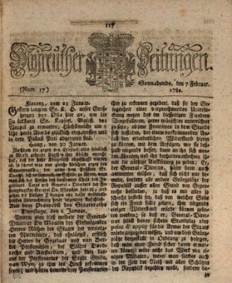 Bayreuther Zeitung Samstag 7. Februar 1784