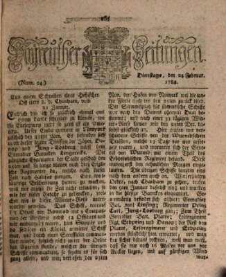 Bayreuther Zeitung Dienstag 24. Februar 1784