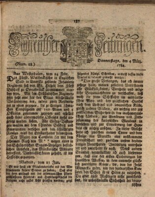 Bayreuther Zeitung Donnerstag 4. März 1784