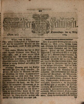 Bayreuther Zeitung Donnerstag 25. März 1784