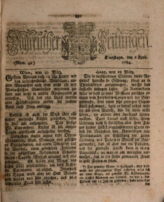 Bayreuther Zeitung Dienstag 6. April 1784