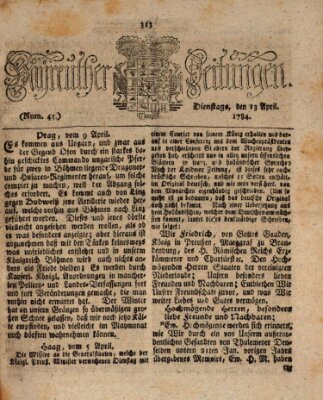 Bayreuther Zeitung Dienstag 13. April 1784