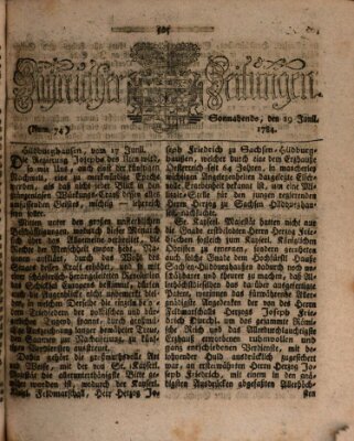 Bayreuther Zeitung Samstag 19. Juni 1784