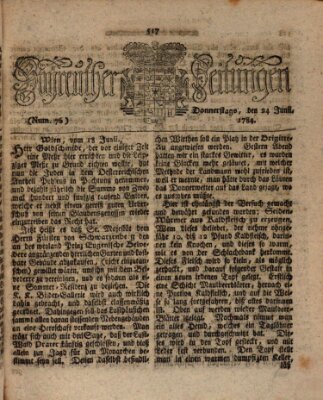 Bayreuther Zeitung Donnerstag 24. Juni 1784