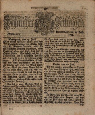 Bayreuther Zeitung Donnerstag 29. Juli 1784