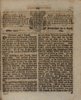 Bayreuther Zeitung Donnerstag 19. August 1784