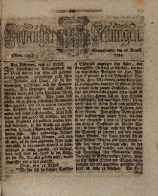 Bayreuther Zeitung Samstag 21. August 1784