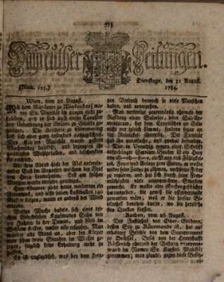 Bayreuther Zeitung Dienstag 31. August 1784