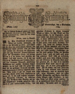 Bayreuther Zeitung Donnerstag 2. September 1784