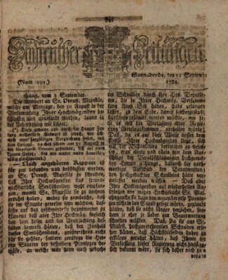 Bayreuther Zeitung Samstag 11. September 1784