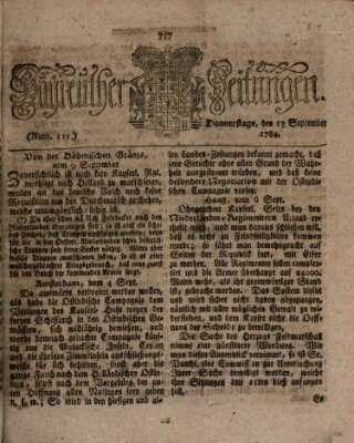 Bayreuther Zeitung Freitag 17. September 1784