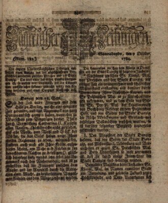 Bayreuther Zeitung Samstag 9. Oktober 1784