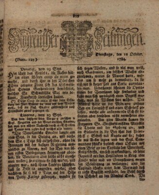 Bayreuther Zeitung Dienstag 12. Oktober 1784