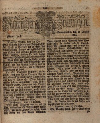 Bayreuther Zeitung Samstag 30. Oktober 1784