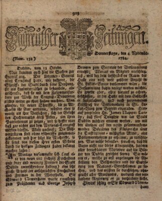 Bayreuther Zeitung Donnerstag 4. November 1784