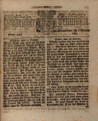 Bayreuther Zeitung Samstag 6. November 1784