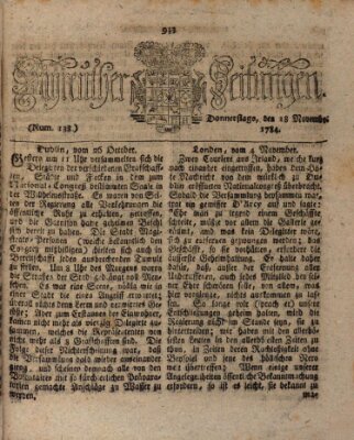 Bayreuther Zeitung Donnerstag 18. November 1784