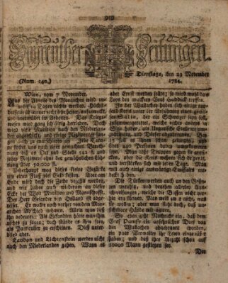 Bayreuther Zeitung Dienstag 23. November 1784