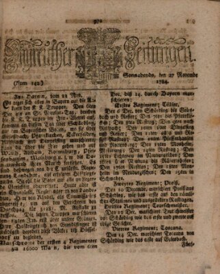 Bayreuther Zeitung Samstag 27. November 1784