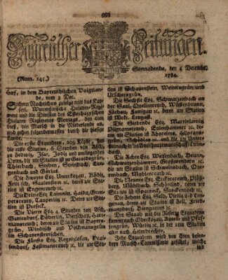 Bayreuther Zeitung Samstag 4. Dezember 1784