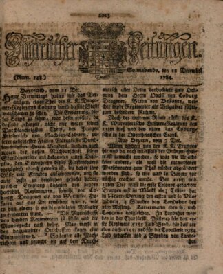 Bayreuther Zeitung Samstag 11. Dezember 1784