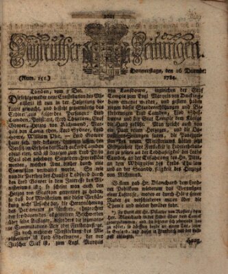 Bayreuther Zeitung Donnerstag 16. Dezember 1784