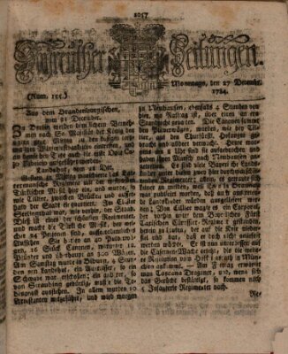 Bayreuther Zeitung Montag 27. Dezember 1784