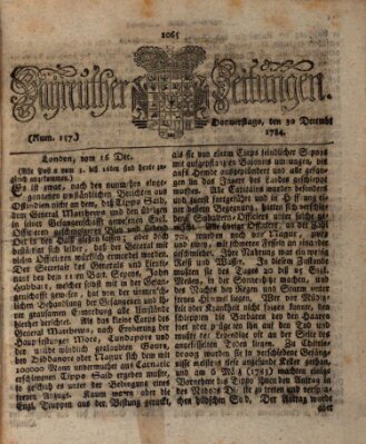 Bayreuther Zeitung Donnerstag 30. Dezember 1784