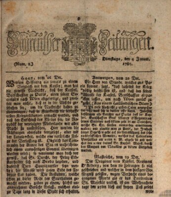 Bayreuther Zeitung Dienstag 4. Januar 1785