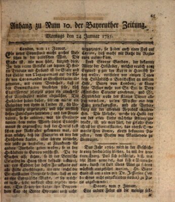 Bayreuther Zeitung Montag 24. Januar 1785