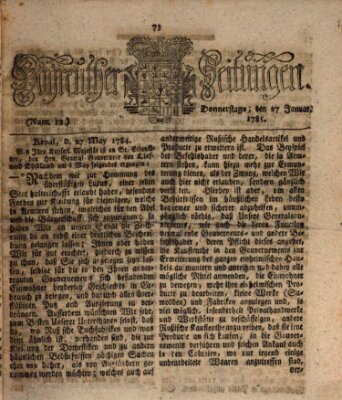 Bayreuther Zeitung Donnerstag 27. Januar 1785