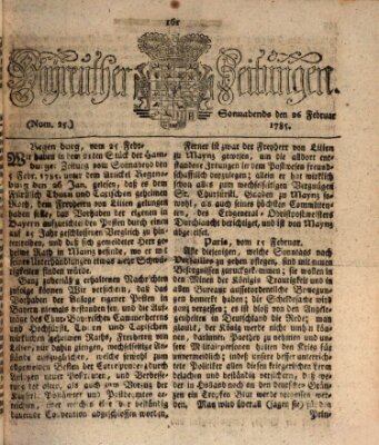 Bayreuther Zeitung Samstag 26. Februar 1785