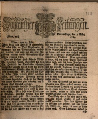 Bayreuther Zeitung Donnerstag 3. März 1785