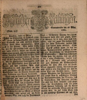 Bayreuther Zeitung Samstag 26. März 1785