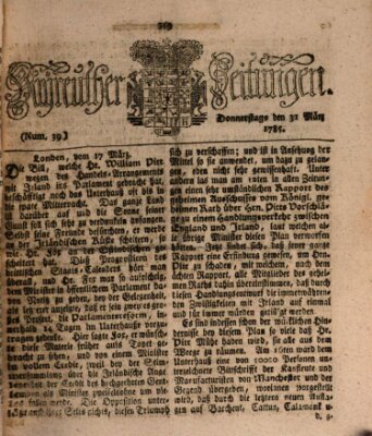 Bayreuther Zeitung Donnerstag 31. März 1785