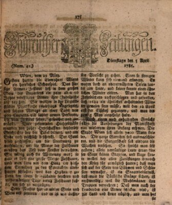 Bayreuther Zeitung Dienstag 5. April 1785