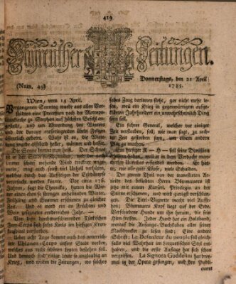 Bayreuther Zeitung Donnerstag 21. April 1785